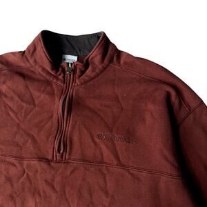 columbia quaterzip sweater red oversized XL